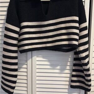 Striped Black and White Women's Sweater